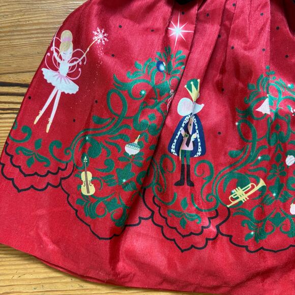 Bonnie Jean red Nutcracker themed sleeveless dress SIZE 4 - Picture 5 of 7